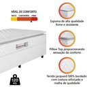 Ver imagem 2 de Cama Box Solteiro Colchão Espuma D33 Pillow Top New Millenium 88x188x57cm Branco Hellen – Suporta