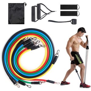 Kit Tubing Elástico 11 Itens Treinamento Funcional Pilates