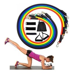 Kit Tubing Elástico 11 Itens Treinamento Funcional Pilates - 3