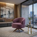 Ver imagem 2 de Poltrona Decorativa Chair Veludo Lavanda Premium Giratória Sala Dekorien