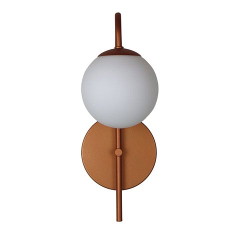 Arandela Luminária Curva Globo 10 Cm Moderno Bronze Fosco Bf Decor Arandela Curva Globo 10