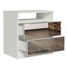 Mesa de Cabeceira Madesa 3227 2 Gavetas com Espelho - Branco - 5