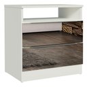 Ver imagem 2 de Mesa de Cabeceira Madesa 3227 2 Gavetas com Espelho - Branco