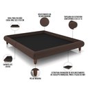 Ver imagem 4 de Cama Casal King Base Box Pés de Madeira 210cm Otto P05 Veludo Marrom - Lyam Decor