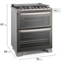 Ver imagem 2 de Fogão a Gás Electrolux 5 Bocas, Duplo Forno, Perfectcook360, Vaporbake - Fe5dc