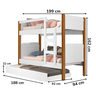 Beliche Treliche Cama Solteiro + Cama Auxiliar Branco Nature - 2