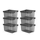 Ver imagem 1 de Kit 6 Caixas Plásticas Organizadora 27 Litros Cinza