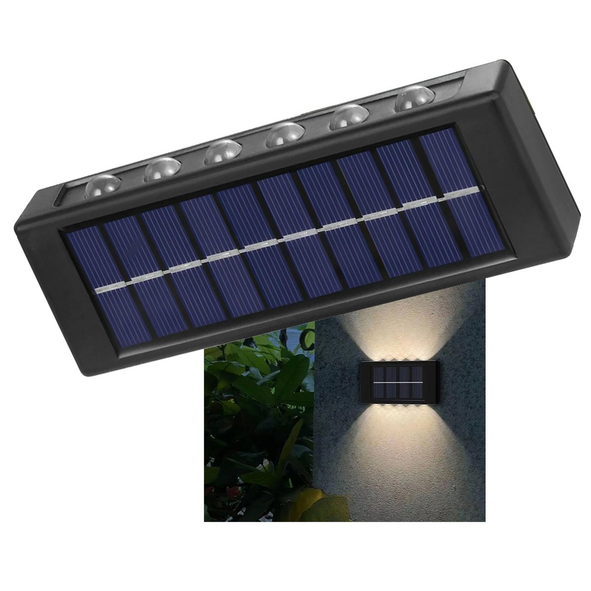 Arandela Solar Spot Balizador Parede Luminaria Garagem Escada Varanda Quintal Jardim Iluminaçao Segu - 1