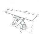 Ver imagem 2 de Mesa de Jantar 6 Lugares Retangular Tampo de Vidro Genova Pinho/Off White Yescasa