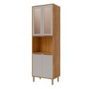 Ver imagem 2 de Torre Quente Celeste 4 Portas 100% Mdf com Vidro Cinamomo/offwhite - Mgm Móveis