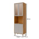 Ver imagem 4 de Torre Quente Celeste 4 Portas 100% Mdf com Vidro Cinamomo/offwhite - Mgm Móveis