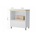 Ver imagem 3 de Gabinete de Cozinha Modulado Balcão Marquesa Forno 1 Gaveta C/ Tampo 80cm Branca/nature - Nesher