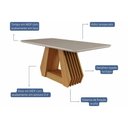 Ver imagem 4 de Conjunto: Mesa Sala Jantar Ágata Tampo Madeirado C/ Vidro 130x80cm e 4 Cadeiras Maia Cinamomo/off
