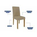 Ver imagem 5 de Conjunto: Mesa Sala Jantar Ágata Tampo Madeirado C/ Vidro 130x80cm e 4 Cadeiras Maia Cinamomo/off