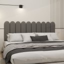 Ver imagem 1 de Cabeceira King Size Design Nuvem 45cm 10 Placas em Suede:chumbo