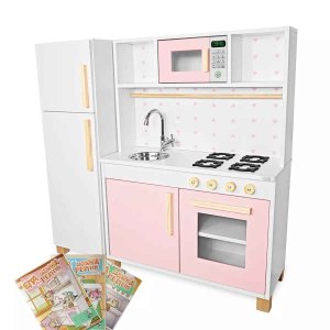 Kit Cozinha Infantil com Geladeira - Rosa Bebê