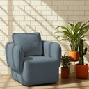 Ver imagem 2 de Poltrona Decorativa Sala de Estar Duna Bouclé Azul Claro - Nexta Casa