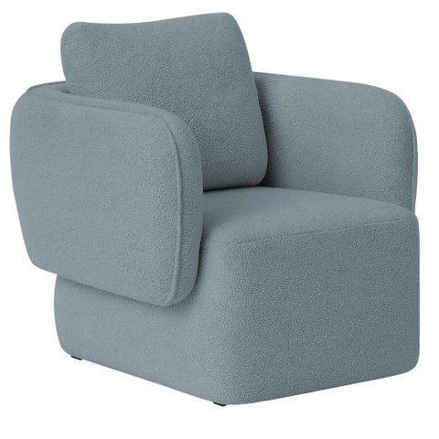 Poltrona Decorativa Sala de Estar Duna Bouclé Azul Claro - Nexta Casa
