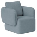 Ver imagem 1 de Poltrona Decorativa Sala de Estar Duna Bouclé Azul Claro - Nexta Casa