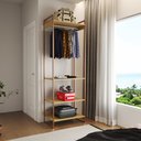 Ver imagem 1 de Modulo Closet Industrial Cabideiro Ferro Cobre Canela