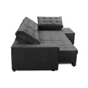 Ver imagem 4 de Sofá de Canto Retrátil e Reclinável com Molas 3,40x2,00 Berlim Suede Cinza Mirra Decor