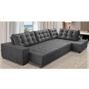 Ver imagem 1 de Sofá de Canto Retrátil e Reclinável com Molas 3,40x2,00 Berlim Suede Cinza Mirra Decor