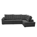 Ver imagem 3 de Sofá de Canto Retrátil e Reclinável com Molas 3,40x2,00 Berlim Suede Cinza Mirra Decor