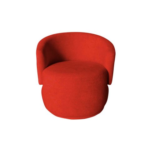 Poltrona Decorativa Beatriz Orgânica Couro Vermelho