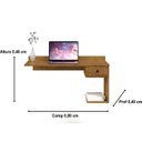 Ver imagem 2 de Escrivaninha Suspensa Notbook Gaveta Luxo Freijó - Comprar Moveis em Casa