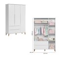 Ver imagem 2 de Jogo de Quarto Lunna Completo com Roupeiro, Cômoda, Berço e Colchão Branco Peternella