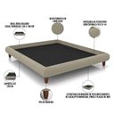 Ver imagem 3 de Cama Casal Pés de Madeira 156cm Otto P05 Linho Bege