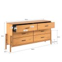 Ver imagem 4 de Cômoda Horizontal 6 Gavetas 160 cm Pés Cilíndricos Escandinavo Madeira Freijó Mona