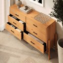 Ver imagem 5 de Cômoda Horizontal 6 Gavetas 160 cm Pés Cilíndricos Escandinavo Madeira Freijó Mona