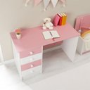 Ver imagem 6 de Escrivaninha 04 Gavetas Madeira Maciça Arne Branco Rosa Idimex