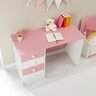 Escrivaninha 04 Gavetas Madeira Maciça Arne Branco Rosa Idimex - 6
