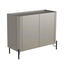 Ver imagem 2 de Balcão Buffet Bend 2 Portas MDF 98,5cm Grigio com Preto Casa Lar Shop