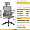 Ver imagem 5 de Cadeira de Escritório Giratória Executiva Viena com Regulagem de Altura - Cinza|preto