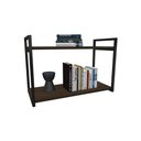 Ver imagem 2 de Nicho Industrial 2 Prateleiras Maldivas Ferro Preto Tampo Amêndoa 80cm