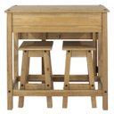 Ver imagem 2 de Mesa Dobrável e 2 Banquetas de Madeira Maciça Marrom Antique