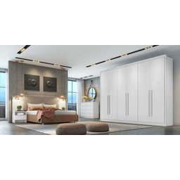 Guarda Roupa Casal 100% Mdf 6 Portas 8 Gavetas - Livorno-branco - Móveis Novo Horizonte - 1