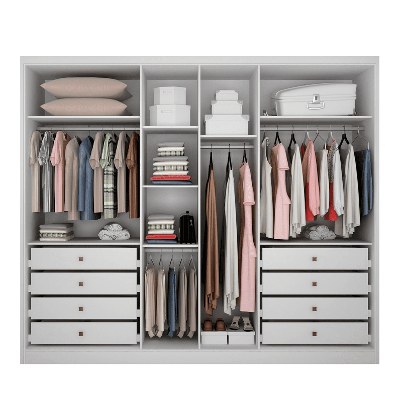 Guarda Roupa Casal 100% Mdf 6 Portas 8 Gavetas - Livorno-branco - Móveis Novo Horizonte - 4