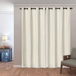 Cortina Blackout PVC com Tecido Voil Xadrez 2,80 m x 2,30 m - Bege - 2