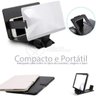 Lupa Ampliadora Tela De Celular Aumentar Smartphone 3D Universal HD Portátil Dobrável Leve - Preta - 8