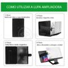 Lupa Ampliadora Tela De Celular Aumentar Smartphone 3D Universal HD Portátil Dobrável Leve - Preta - 7