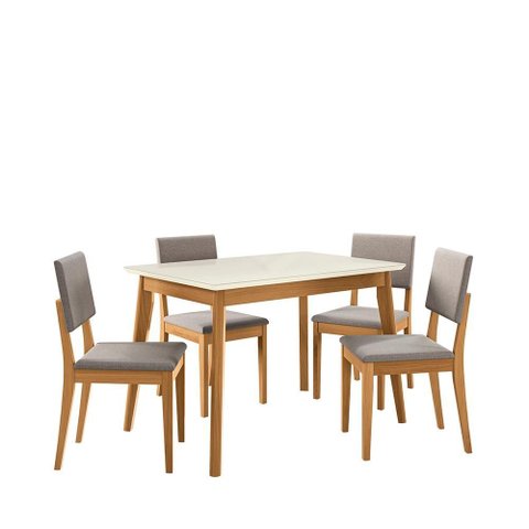 Conjunto Sala de Jantar Nara Kappesberg em Madeira Maciça com 4 Cadeiras