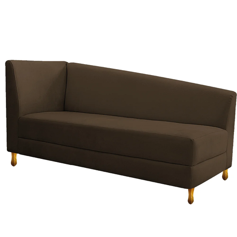 Recamier Valéria 185cm Lado Direito de Quem Senta Sala de Estar Suede Marrom - Incasa Decor