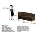 Ver imagem 7 de Recamier Valéria 185cm Lado Direito de Quem Senta Sala de Estar Suede Marrom - Incasa Decor