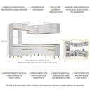 Ver imagem 4 de Armário de Cozinha Completa de Canto Veneza Multimóveis V2045 Branco/Dourado