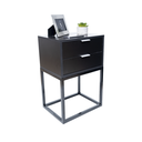 Ver imagem 1 de Mesa de Cabeceira Industrial Preto 50cm com 2 Gavetas Base Preta- Enviamos Montado