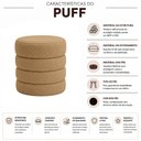 Ver imagem 3 de Puff Decorativo Redondo Mid Bouclé Camel - Nexta Casa
